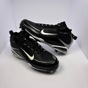 Nike Air MVP Metal Baseball Cleats Black Silver White Men's Size 12 334338-011